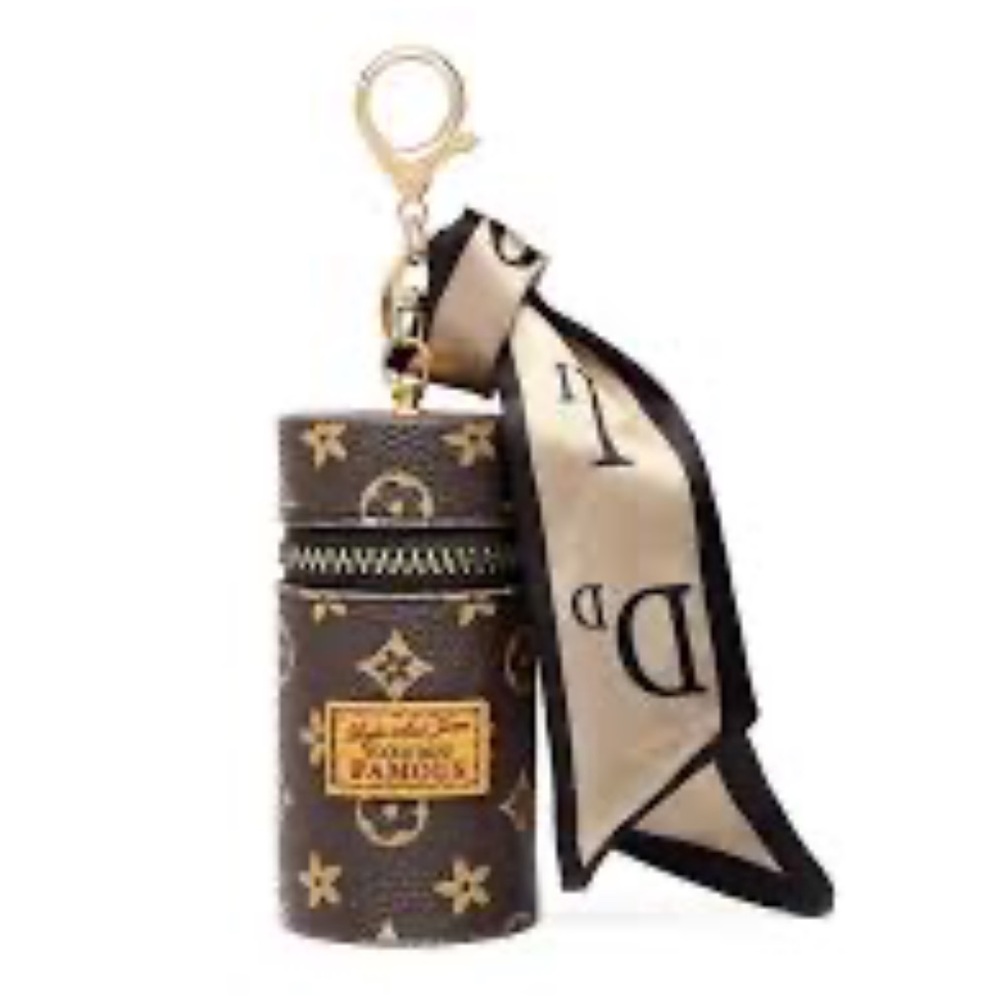 Elegant Designer Print Cylinder Pouch with Scarf - Picture 2 of 15